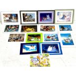 A collection of Disney lithographs and prints including Aladdin, Peter Pan, Hercules, Lady and the