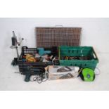 A quantity of various tools, including Black & Decker planers, small pillar drill etc, over two