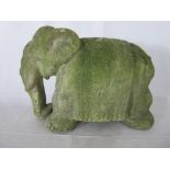 A weathered buff terracotta figure of an elephant- length approx. 50cm