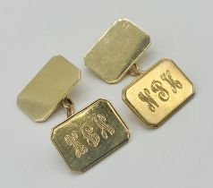 A pair of 9ct gold cufflinks, total weight 8.2g
