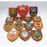 A selection of regimental plaques mostly relating to the the security forces of Northern Ireland