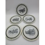 A set of five Decor Art plates depicting Axminster