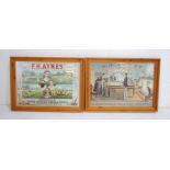 Two modern framed advertising prints for 'F H Ayres'