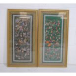 Two framed Chinese embroidered silks - 67cm x 34.5cm