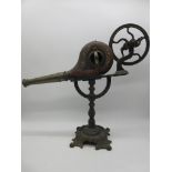 A set of Victorian mechanical bellows on cast iron base with adjustable direction. Brass nozzle