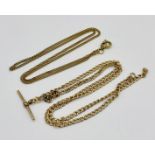 Two 9ct gold chains- 1A/F, total weight 6.6g