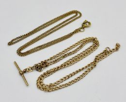 Two 9ct gold chains- 1A/F, total weight 6.6g