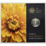 2009 Kew Gardens brilliant uncirculated 50p coin in original card case of issue