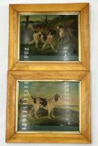 A pair of framed prints of pointer dogs entitled "Royal" and "Pointers, the property of Colonel