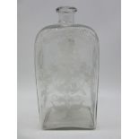 A Georgian etched glass 'scent' bottle, height approx. 29cm