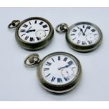 A silver plated pocket watch engraved to reverse LNER'1753' with Roman numerals and subsidiary
