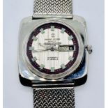 A vintage stainless steel Favre-Leuba Jaeger LeCoultre "Club" wristwatch