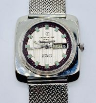 A vintage stainless steel Favre-Leuba Jaeger LeCoultre "Club" wristwatch