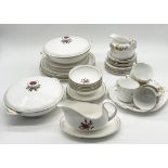 A Royal Doulton "Sweetheart Rose" pattern part dinner service along with Collingwoods part tea set