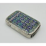 An SCM vesta case enamelled with Islamic influenced decoration