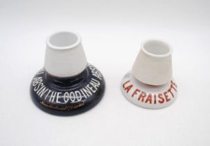 Two French ceramic advertising match strikers for 'Absinthe Codineau' and 'La Fraisette Cornu'