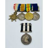 A group of four WWI medals including the long service and good conduct medal, awarded to J10502 E