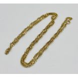 A 14ct gold necklace, weight 3.8g