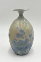 A Maurice Young hand thrown porcelain vase with crystalline decoration and impressed mark to base