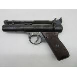 The Webley Premier .22 calibre air pistol with brown bakelite grips