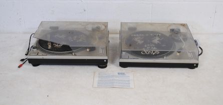 A pair of Technics Quartz Direct Drive SL-1200MK2 turntables - untested, A/F