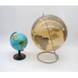 Two vintage plastic globes by Scan-Globe