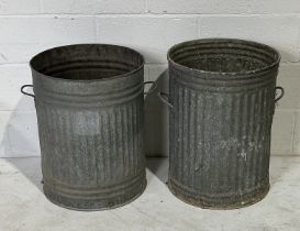 Two galvanised dustbins (no lids)