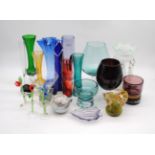 A quantity of various art glass