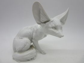 A Vienna white-glazed porcelain model of a desert fox, 15.5cm high