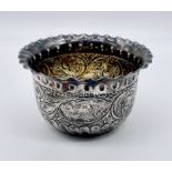 A Victorian hallmarked silver bowl with impressed decoration, weight 51.5g