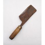 A vintage cleaver with wooden handle
