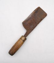 A vintage cleaver with wooden handle