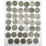 A large collection of silver and part silver florins and two shillings