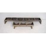 A large weathered galvanised animal feeding trough along with another smaller A/F - largest