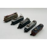 A collection of five unboxed OO gauge electric locomotives including three by Marklin