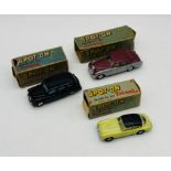 Three boxed Tri-ang Spot-On Models including a Bentley Saloon, Austin Taxi FX4 & Jensen (1:42
