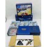 A collection of boxed aviation die-cast display model planes including two by Hobby Master, three by