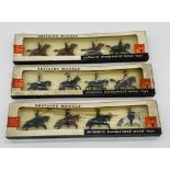 Three boxed Britains Models authentic hand painted metal toy figures including Royal Horse Guards (