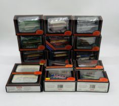 A collection of fourteen Gilbow Exclusive First Editions die-cast buses including Scout Leyland