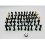 A collection of Britains plastic figurines, believed to be the Royal Marines band