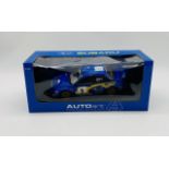 A boxed Auto Art Subaru Impreza WRC 2001 Burns/Reid die-cast rally car (1:18 Scale - 80191)