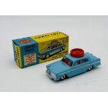 A boxed Corgi Toys die-cast Austin A60 De Luxe Saloon Motor School Car in light blue (236)