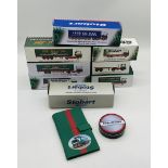 A collection of eight boxed Atlas Editions Eddie Stobart die-cast vehicles including Lynda