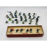 A small collection of American Civil War plastic figurines including Britains, Herald Models etc
