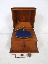 A Dulcetto oak cased gramophone
