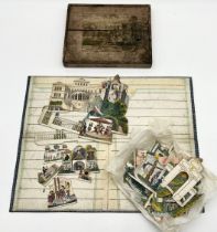 A boxed Victorian paper diorama of English Park in Munich, included is a numbered board with