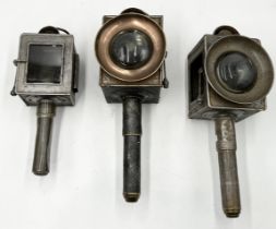 Three various sized carriage lamps