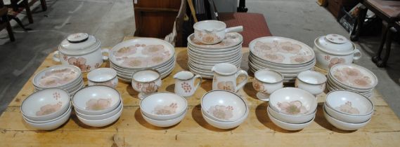 A comprehensive part Denby "Gypsy" dinner service including tureens, jugs, plates, bowls etc