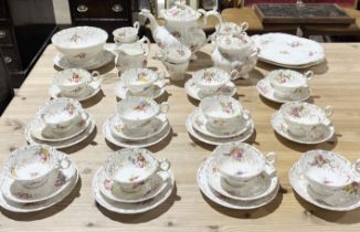 A Victorian Coalport part tea service with gilt rose pattern (marked 434 to base) consisting of a