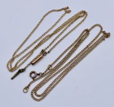 Two 9ct gold chains, total weight 3.9g